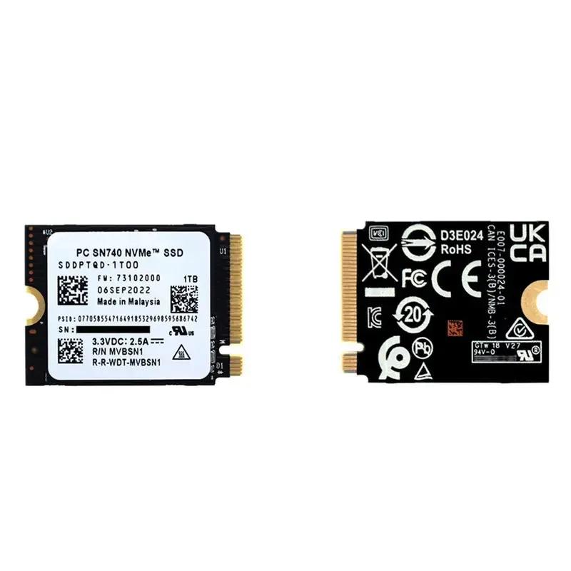 الأصلي SN740 1T 512G 256M.2 2230 Unit de Stato Soloido 2t pcie4.0 nvme m.2 ديسكو ريميجيدو ssd 2t portátil سطح المكتب أحادية دي #5