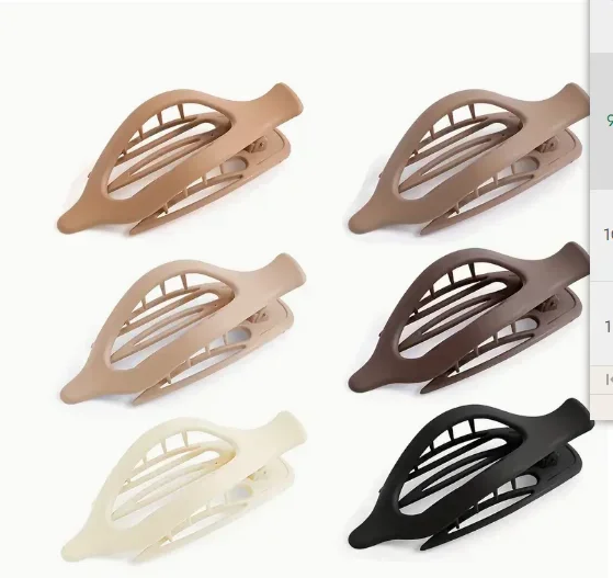 6pcs Large Size Plastic Matte Hair Claw Clips for Women Thick Hair Accessories Fashion Neutral Color Autumn Winter Duckbill Clip