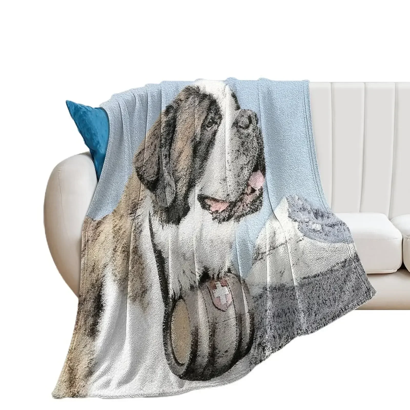 Saint Bernard Throw Blanket halloween Bed Fashionable Blankets For Bed Personalized Gift Blankets