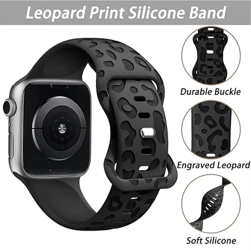 Animal Motif Soft Silicone Band For Apple Watch Series 11 10 9 8 7 6 5 SE Ultra Fits 49-38mm Breathable Lightweight Sport Women