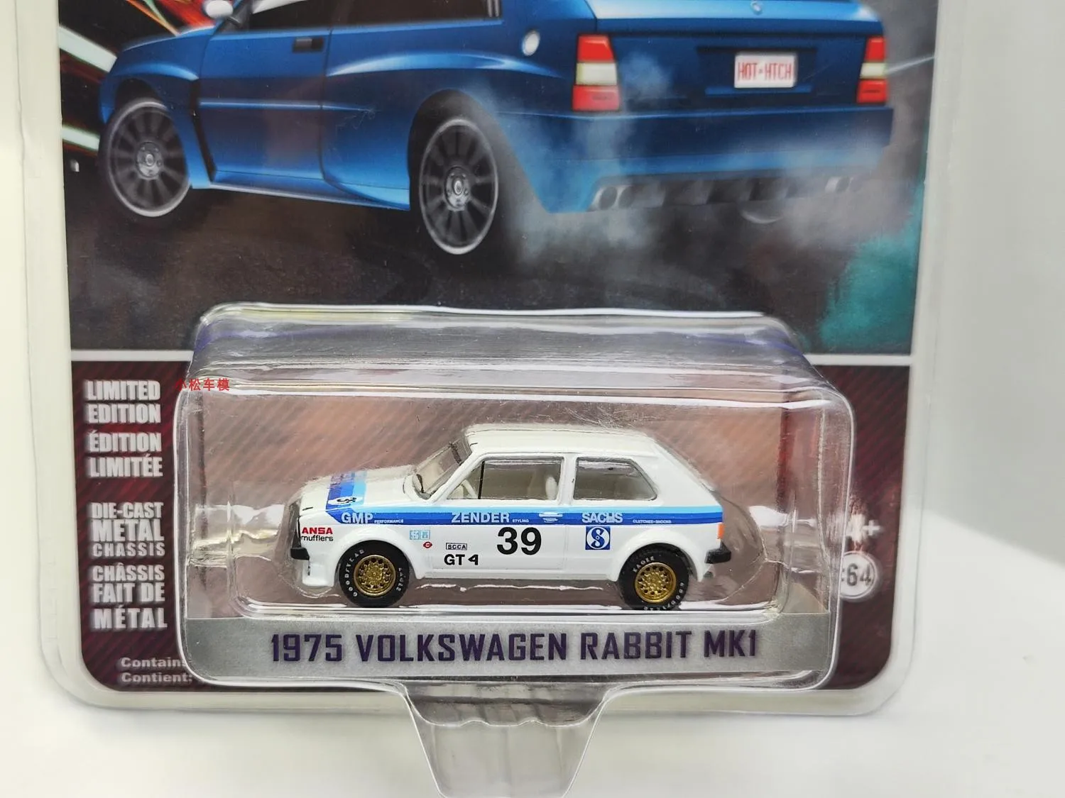 GreenLight 1:64 1975 Rabbit Mk1 GMP Performance 39 Car Model Diecast Alloy Car Model Collectible