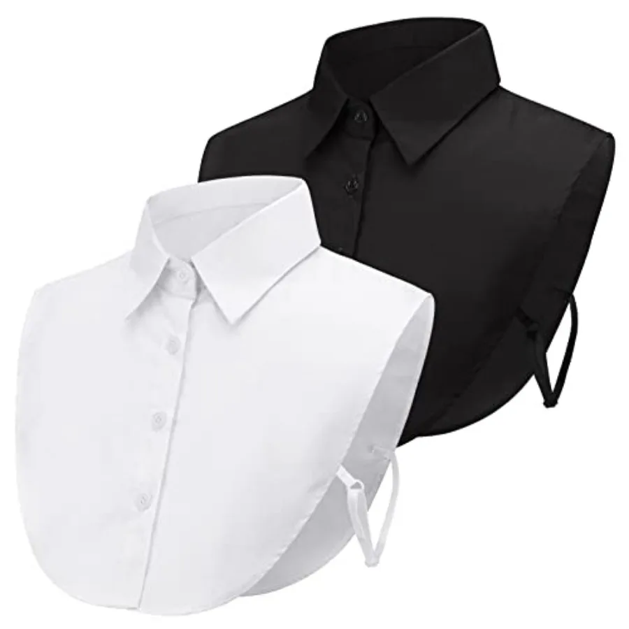 

2 Pieces Fake Collar Detacable Dickey Collar Women, Detacable Pointed Collar Classic Fake Doll Sirt Blou Collared Sirt Attacme