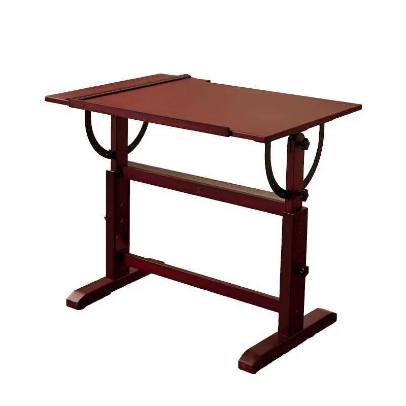 Art painting table Solid wood workbench Adjustable height Tilt lifting engineering drawing