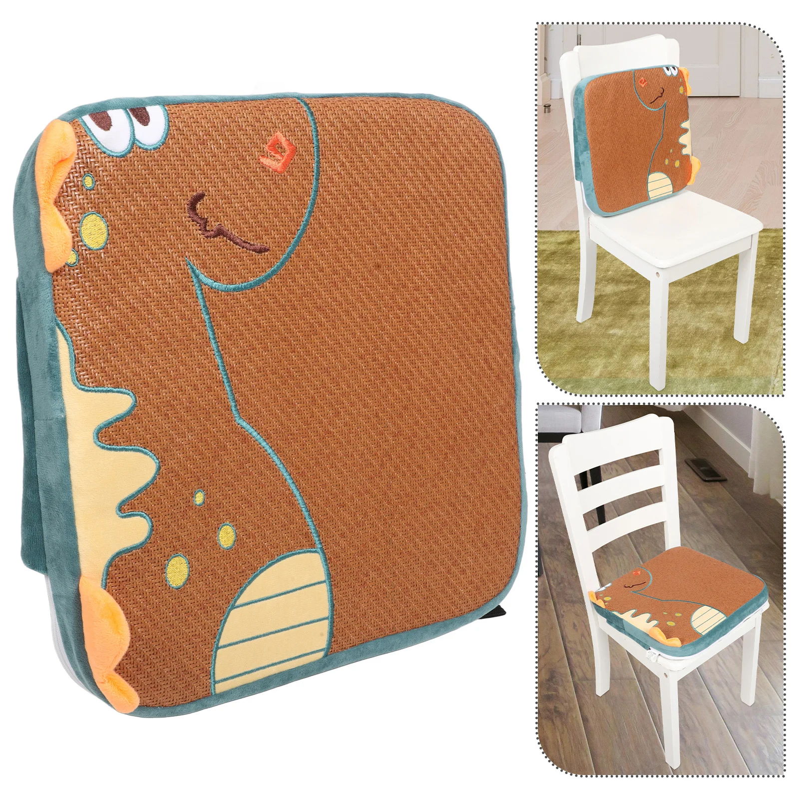 

Children's Cartoon Booster Cushion Dinosaur Pattern Breathable Summer Seat Pad Comfortable Booster Seat for Toddler Dining