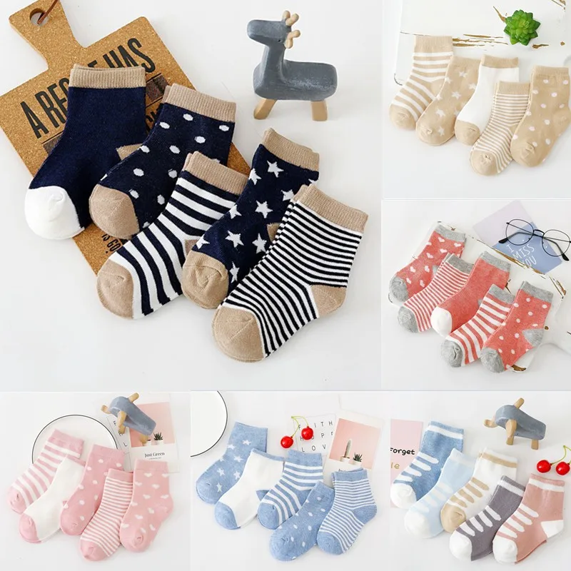 5Pairs Baby Socks Cotton Spring Autumn Cartoon Animal Children\'s Sock Girls Cute Newborn Boy Toddler Kids Socks 0-6 Years