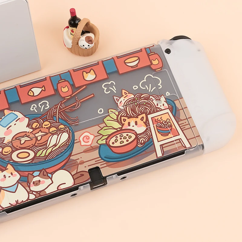 Funda Nintendo Switch OLED Case Kawaii Cat Cover Hard PC Dockable Protective Shell For Nintendo Switch Controller Joy-Con