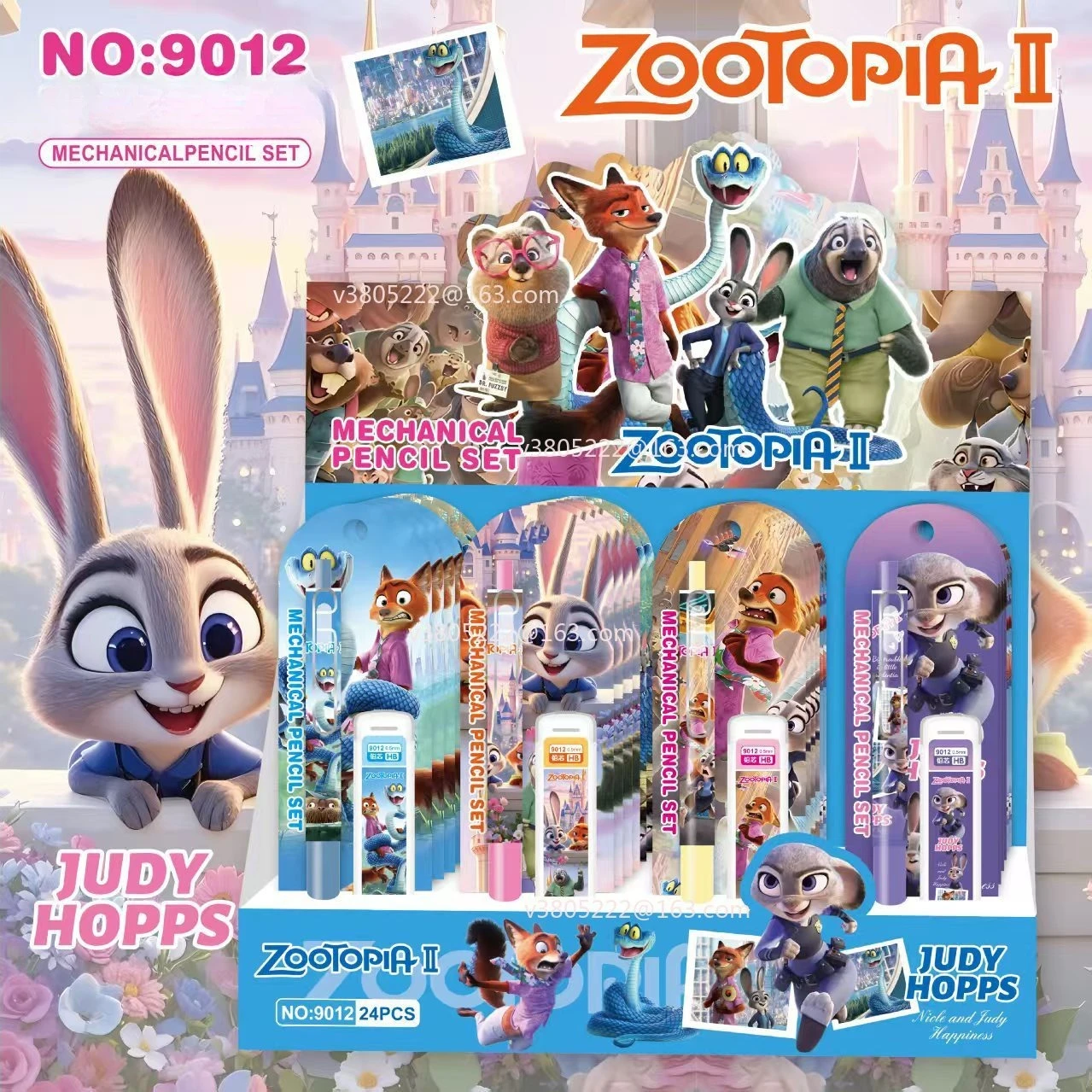 

Новый набор механических карандашей Zootopia 2, 1/6/24 шт., с заправляемыми грифелями, нажимные, для учебы, без необходимости заточки