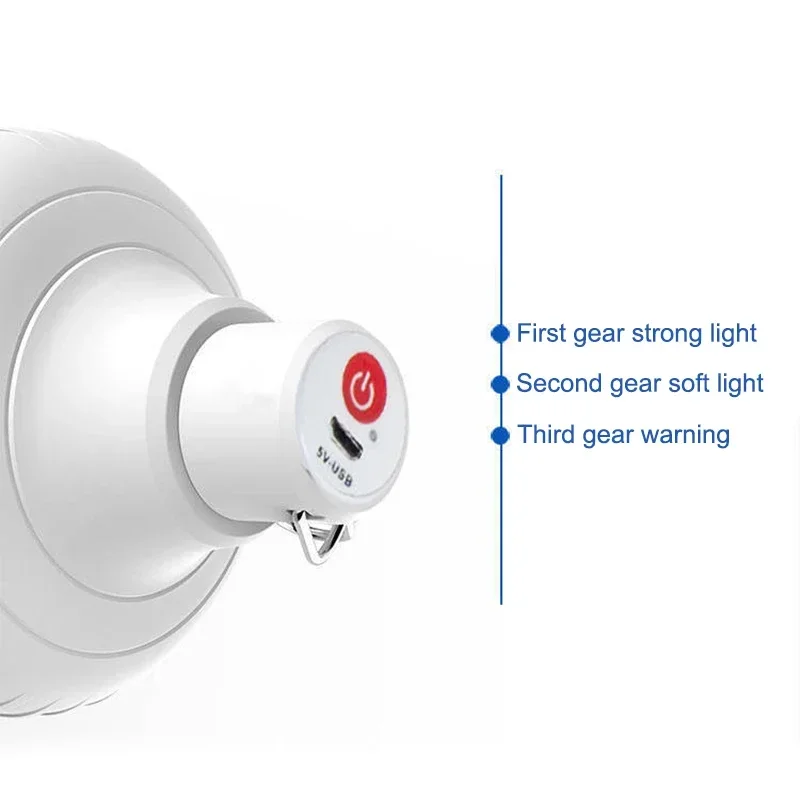 60W/80W Outdoor Portable LED Emergency Bulb USB Rechargeable Multifunction Camping Lamp for Outdoor Camping BBQ Home Use