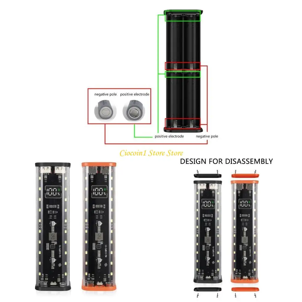 A3PC Safe Storage 8x18650 Батарея с несколькими быстрого зарядки DIY Power Case