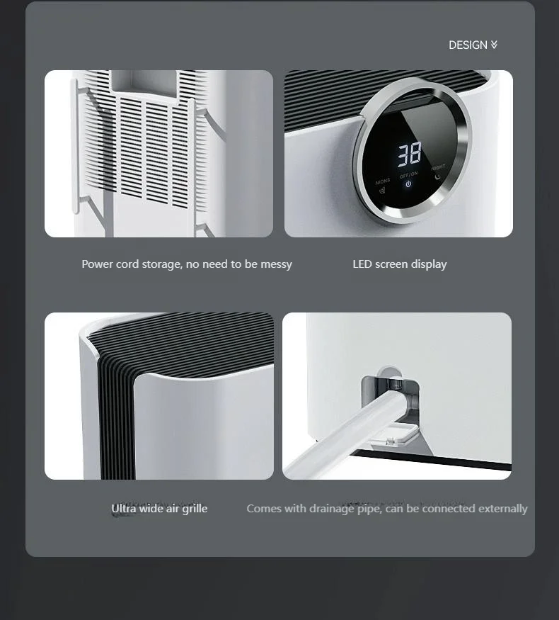 آلة امتصاص الرطوبة مزيل الرطوبة المضادة للرطوبة للمنزل غرفة نوم مجفف الهواء مع ضوء ملون/2L خزان المياه ، 2025 جديد Arr