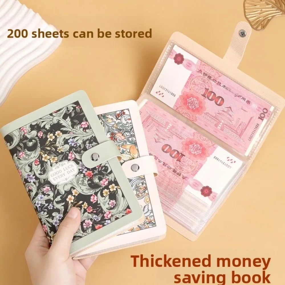 Vintage Large Capacity 100 Envelopes Money Saving Challeng Waterproof PU Budget Money Notebook Save Money Cash Storage Book