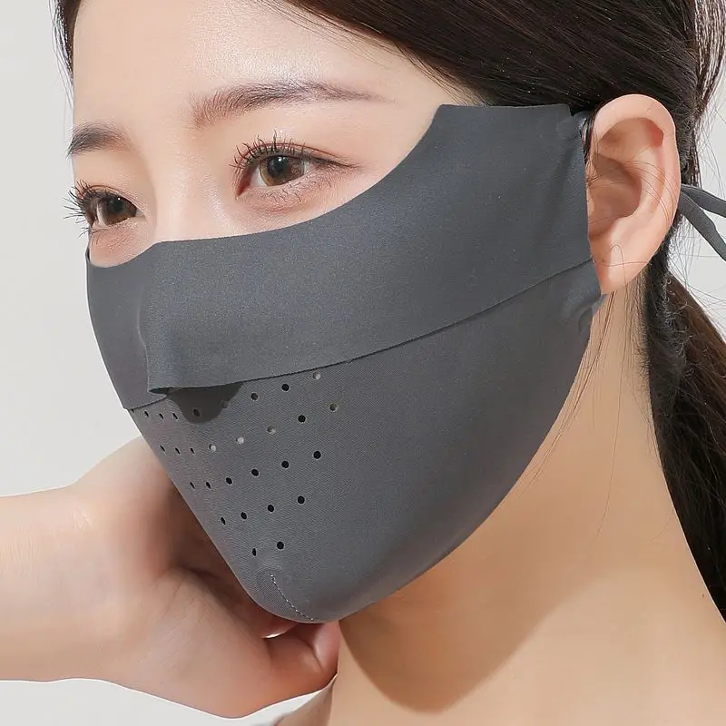 New Non-marking Ice Silk Sunscreen Mask Cycling Sunscreen UV Dustproof Full Face Masks