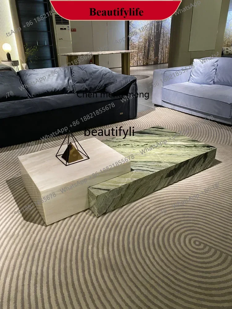

D178 Y Yunyun Jade Natural Marble Coffee Table Living Room Luxury Stone High-End Modern Villa Designer