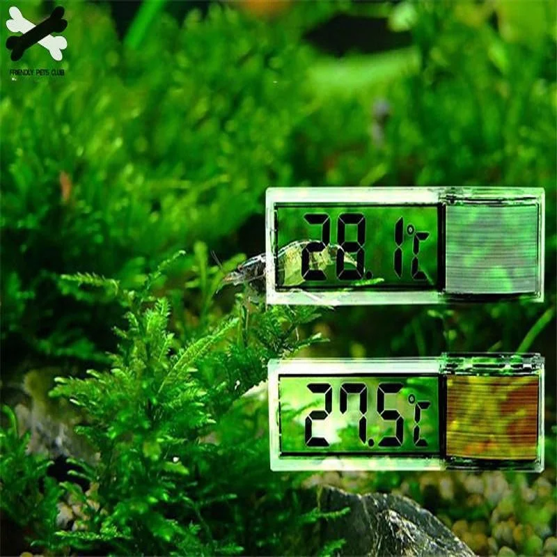 Digital Electronic Aquarium Thermometer, Plastic, Metal, 3D, Fish Tank Temp Meter, Gold, Silver, New Arrival