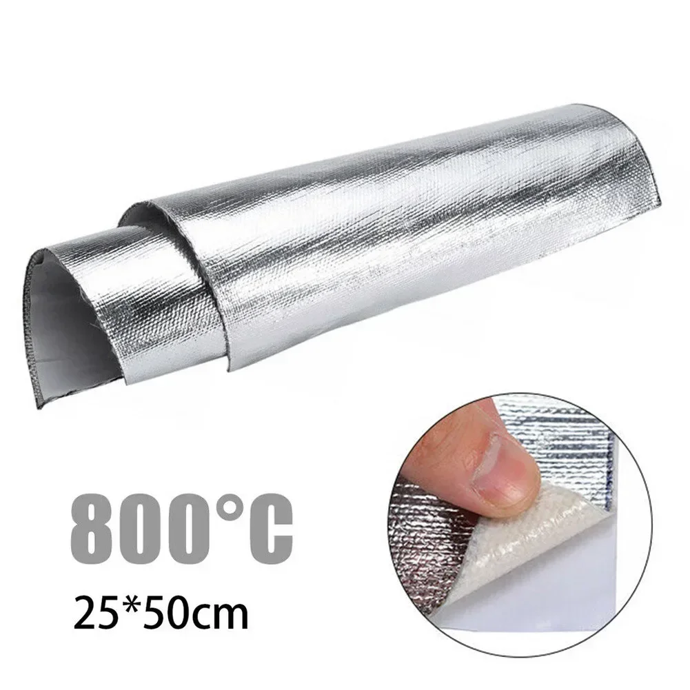 1* Car 25*50cm Heat Protection Film Accessories Heat Shield Hood Insulation Pads