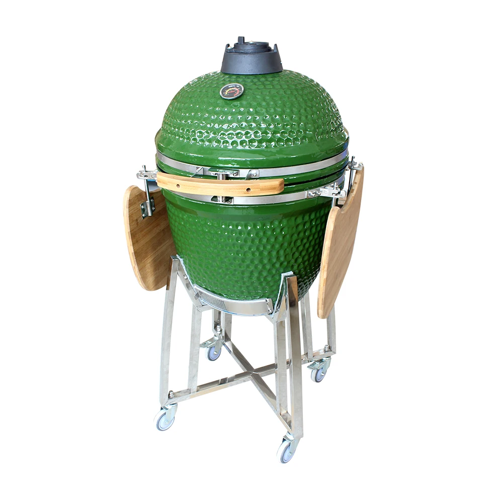 AUPLEX Barbeque egg 21 Inch Ceramic BBQ Kamado Grill Multi Function Cooker Steam and Grill