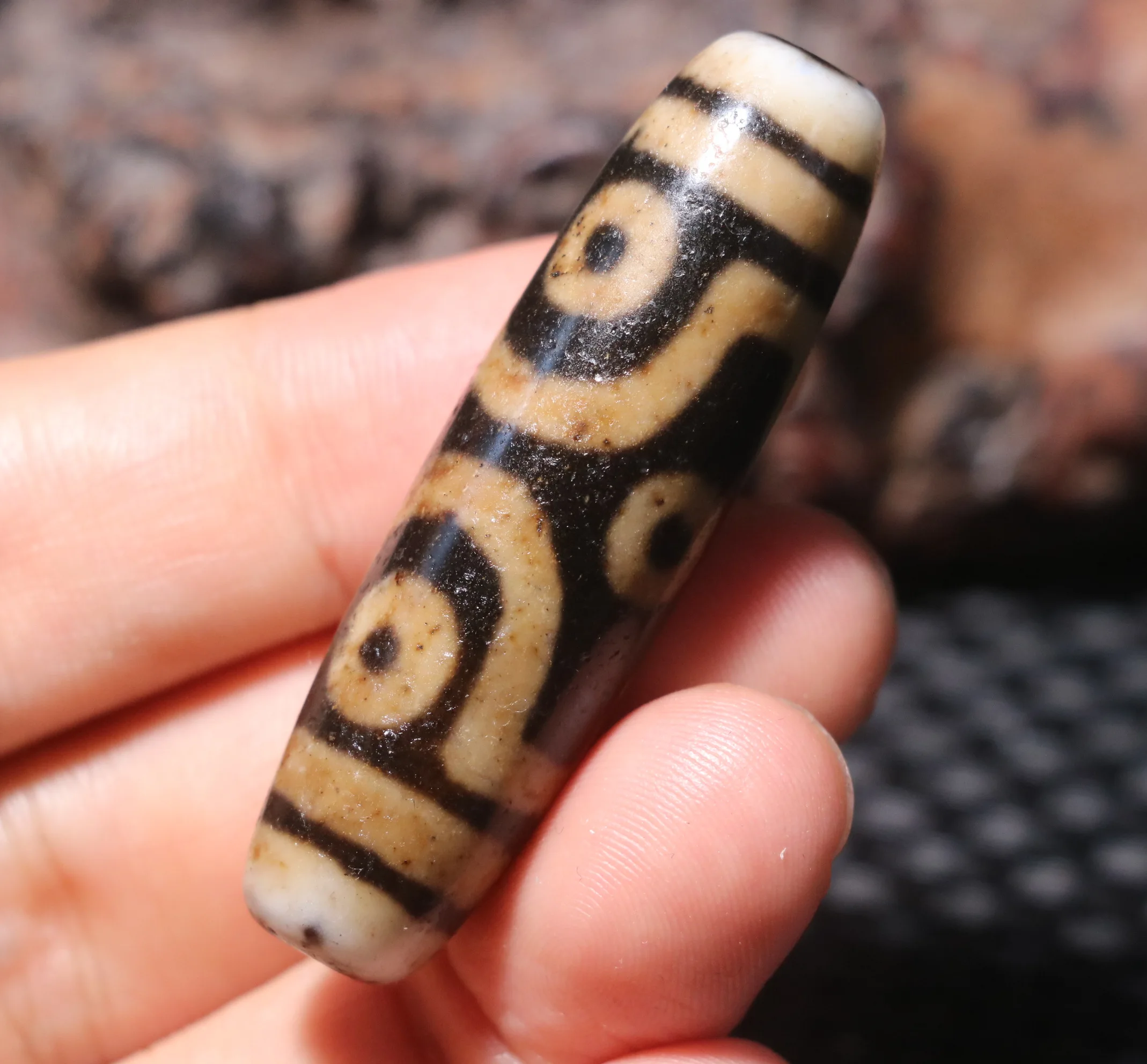 Treasure Magic Ultra Energy Tibetan Old Agate Dragon vein Kingkong 6 Eyed totem dZi Bead 5A Lkbrother UPD221211A12