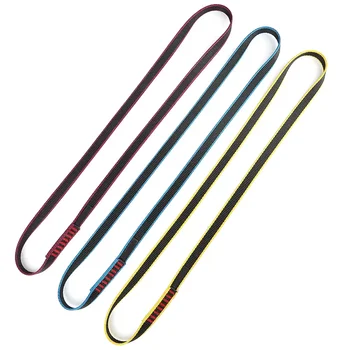 חגורת ניילון לטיפוס סלעים בחוץ רוחב 16mm עבה 2.8mm חגורות בעלות כוח גבוה כלי SRT לולאת רשת מרובת תכליתיות