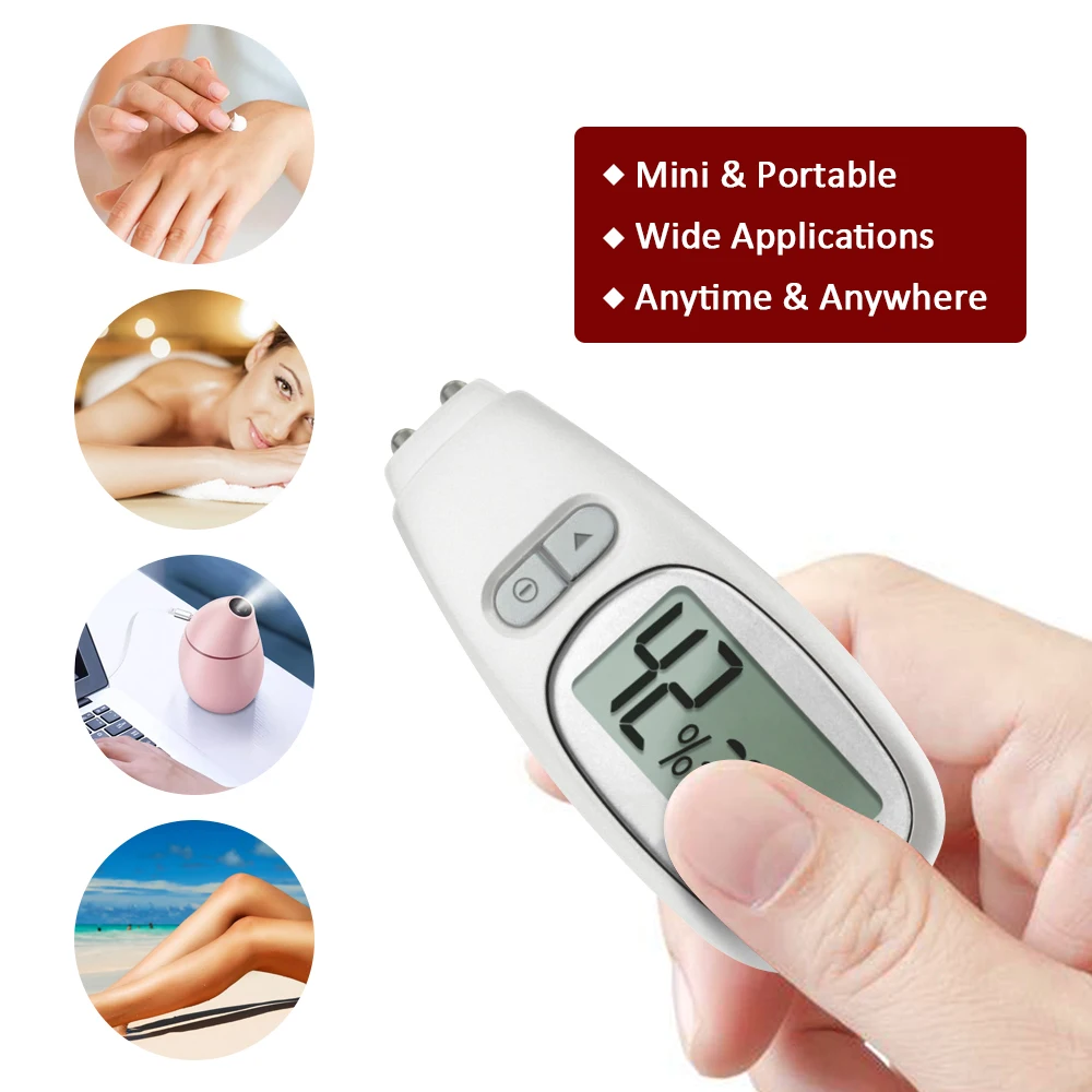 Mini Portable Digital Skin Analyzer with Backlight LCD Screen 3-in-1 Skin Tester Moisture Oil Softness Detection Skin Care Tool