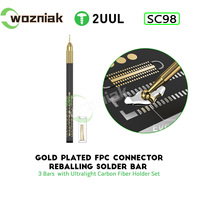 2uul SC98 Tin Dragging Needle Gold Plated FPC Connector Reballing Solder with 3 Bars Ultralight Carbon Fiber Holder Set