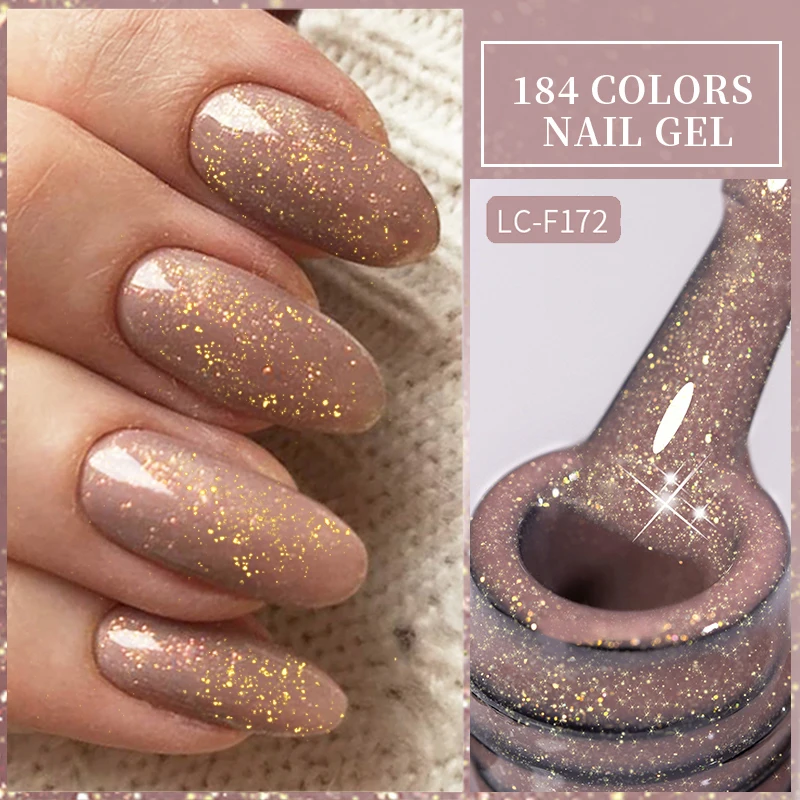 LILYCUTE 7ML Glitter เจลเล็บประกายกึ่งถาวร UV GEL Polish Soak Off Shinning GEL เคลือบเงาสําหรับเล็บ Art เล็บ