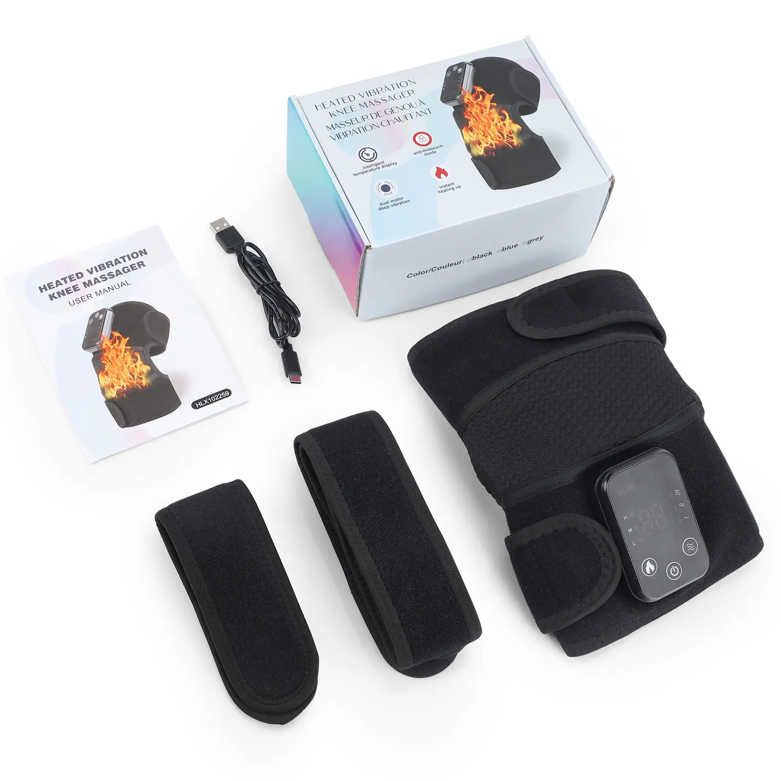 Eletric Knee Heating Massager 3 in 1 Elbow Shoulder Knee Pad Thermal Vibration Leg Support Belt Muscle Relax 3-Speed Heated