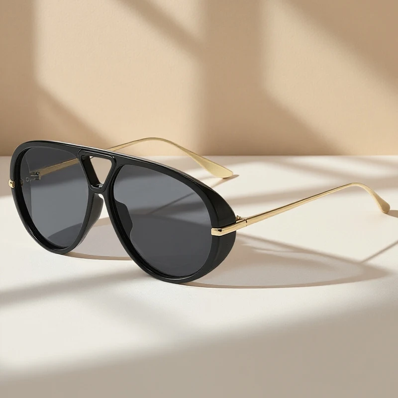 Luxuriöse übergroße Damen-Sonnenbrille im Vintage-Stil, große Piloten-Sonnenbrille für Damen, modische Sonnenbrille für den täglichen Gebrauch, UV400