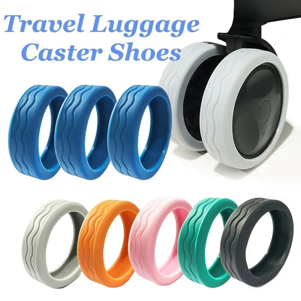 8PCS/Set Travel Luggage Caster Shoes Silicone Suitcase Wheels Protection Cover with Silent Sound Reduce Noise Trolley Box