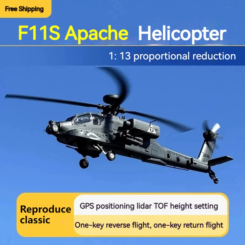

Yuxiang F11S Apache Armed Remote Control Helicopter - Large scale Realistic Aircraft GPS Positioning Simulation Military Model