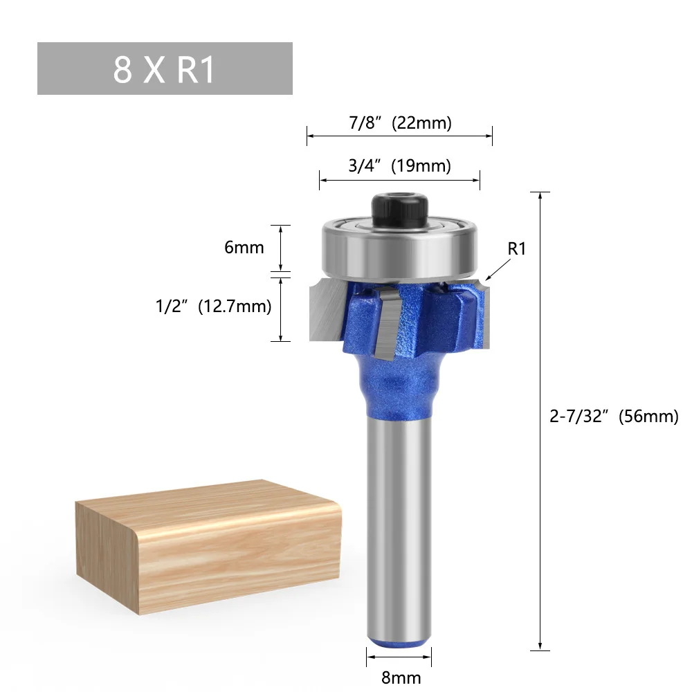 Woodworking 4 Flute Round Over Router Bit For Lavie Milling Cutter Carbide Edge Trimming Tool Professional Wood Edging Cutter