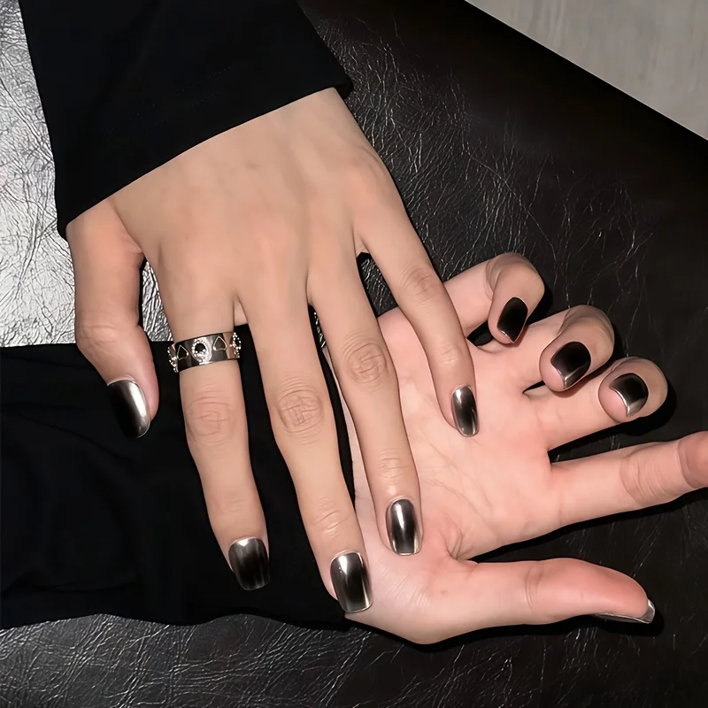 Polvo mágico negro súper espejo, botella de diamante, crea un efecto súper espejo, arte de salón de uñas DIY, sin fragancia, adecuado para