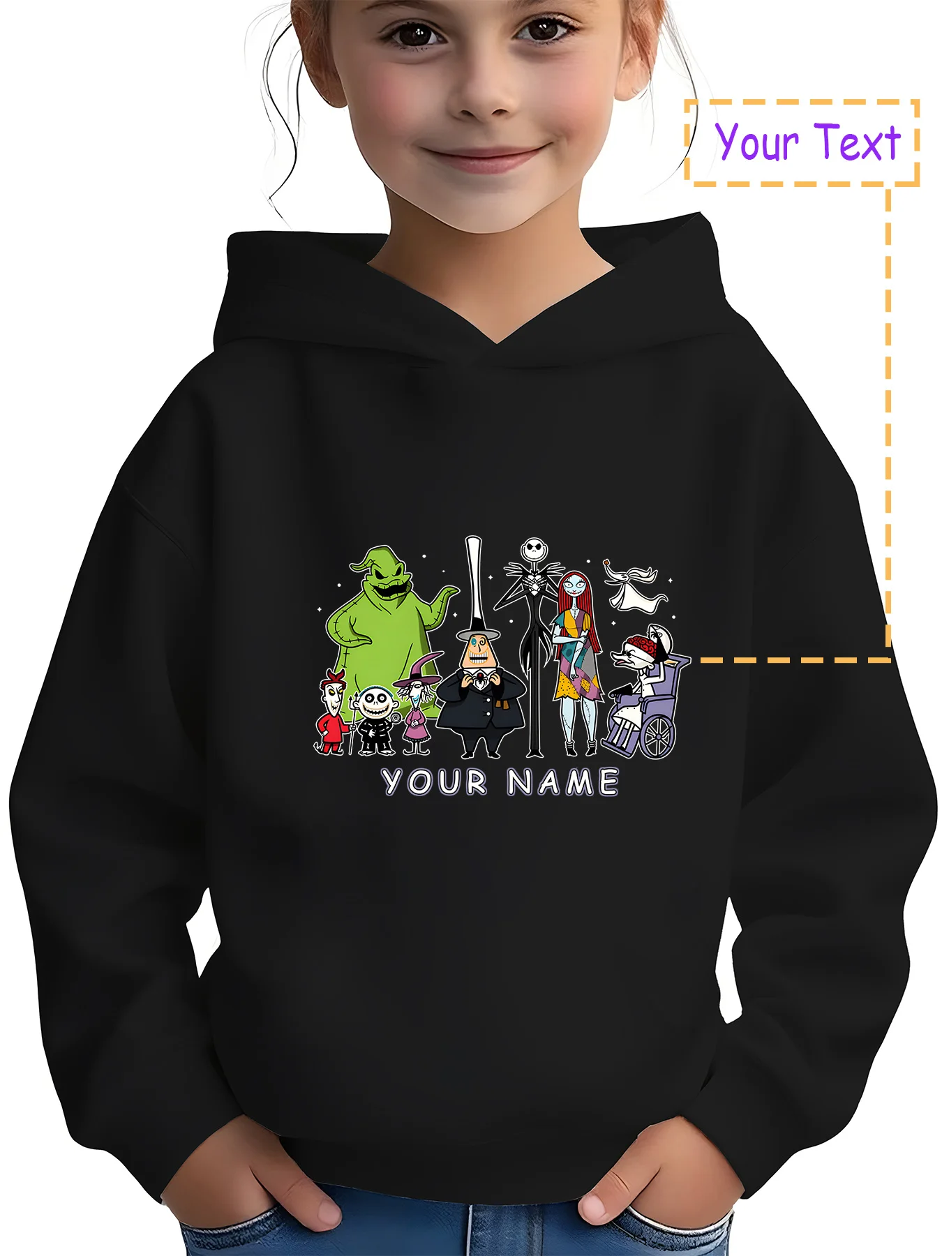 

MINISO The Nightmare Before Christmas Hoodie - Jack, Sally, and other dark fairy tale characters, a must-have for Halloween and