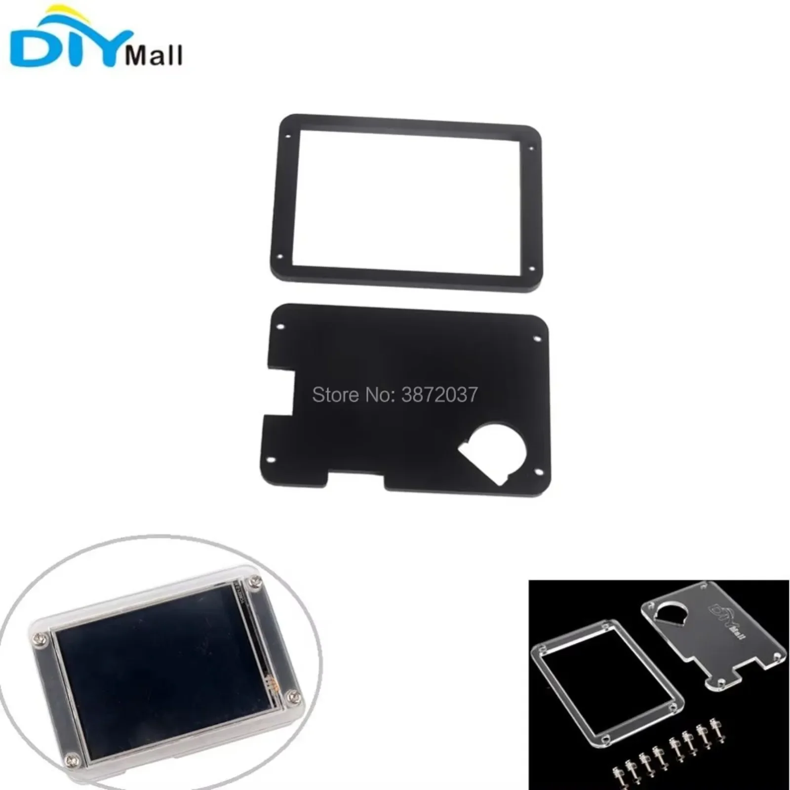 Acrylic Case For 2.4 2.8 3.2 3.5 Inch HMI Touch Display, Transparent Black Smart Home Controller Box