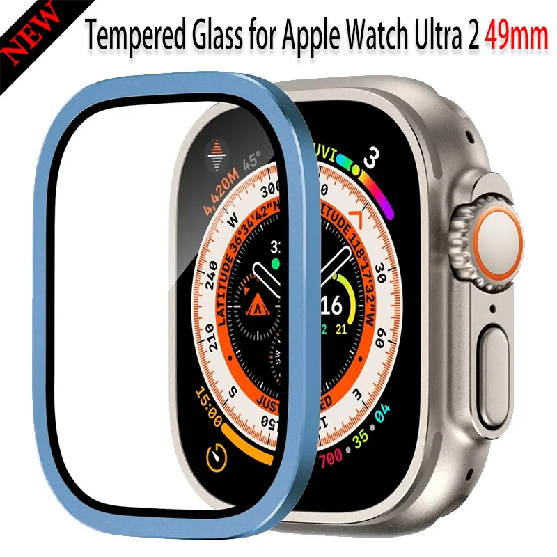 Tempered Glass Case for Apple Watch Ultra 3 2 49mm Screen Protector Frame Al Cover Anti-Scratch iWatch Ultra 49mm Accessories