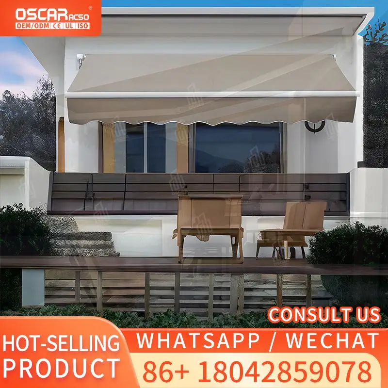 

Automatic Retractable Outdoor Awning with Waterproof PVC Fabric Aluminum for Window Skylight Ceiling Pergola Use Retractable Awn