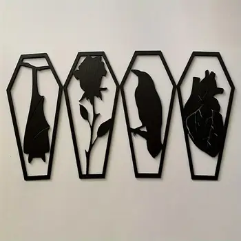 現代壓克力哥德式牆面雕塑四件套 | 萬聖節和聖誕節禮物,家居/派對裝飾 8 最佳銷售 亞克力牆飾 - №2
