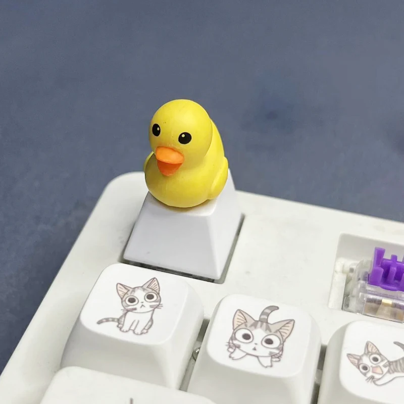 DIY Creative Little  Duck Keycap Cherry Mx Switch Cross Axis Pink Duck Game Mechanical Keyboard Keycap