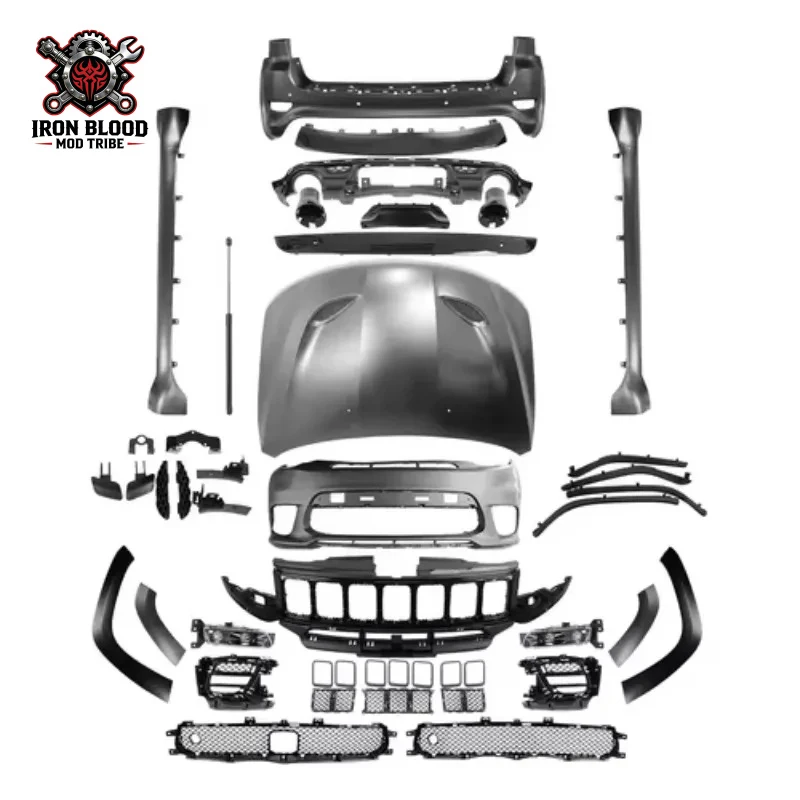 Suitable for SRT8 Type Front Bumper Grille Hood Upgrade Bodykit Conversion Kit 2018-up Jeep Grand Cherokee