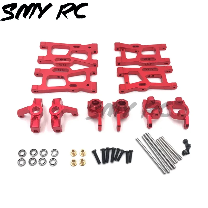 Wltoys 144001 144010 124007 124008 124016 124017 124019 Metal Suspension Arms Steering Block Hub Carriers Set for Upgrade Parts