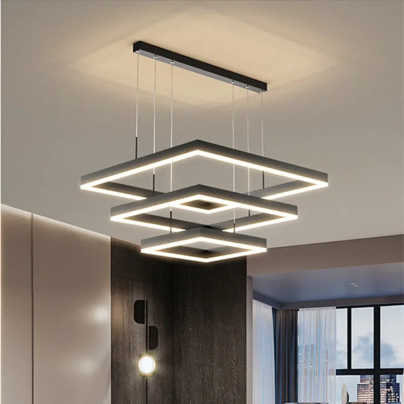 Imagem -04 - Minimalismo Moderno Led Lustre Foyer Simples Pingente Lustre Iluminação Praça Led Suspender Lâmpada Led Luz