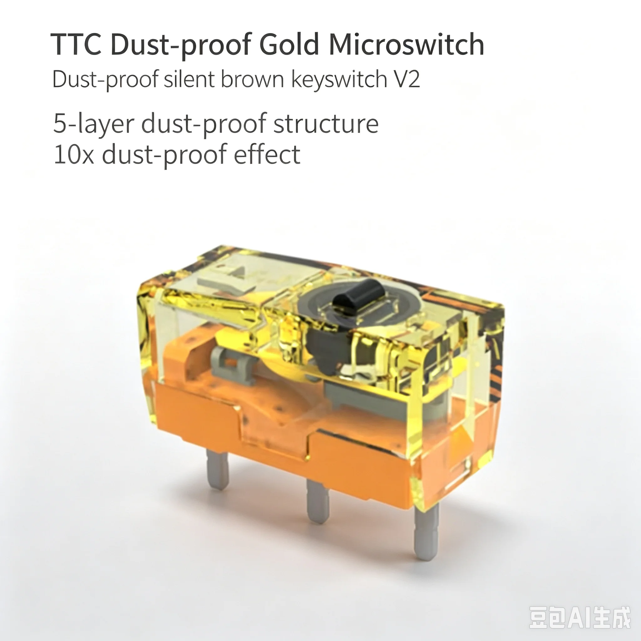 10Pc-5pc New TTC Dustproof Gold Series Mouse Micro Switch 3-Pin Gold Alloy Contact 30M 60M 80 Million Click Life Mouse Button