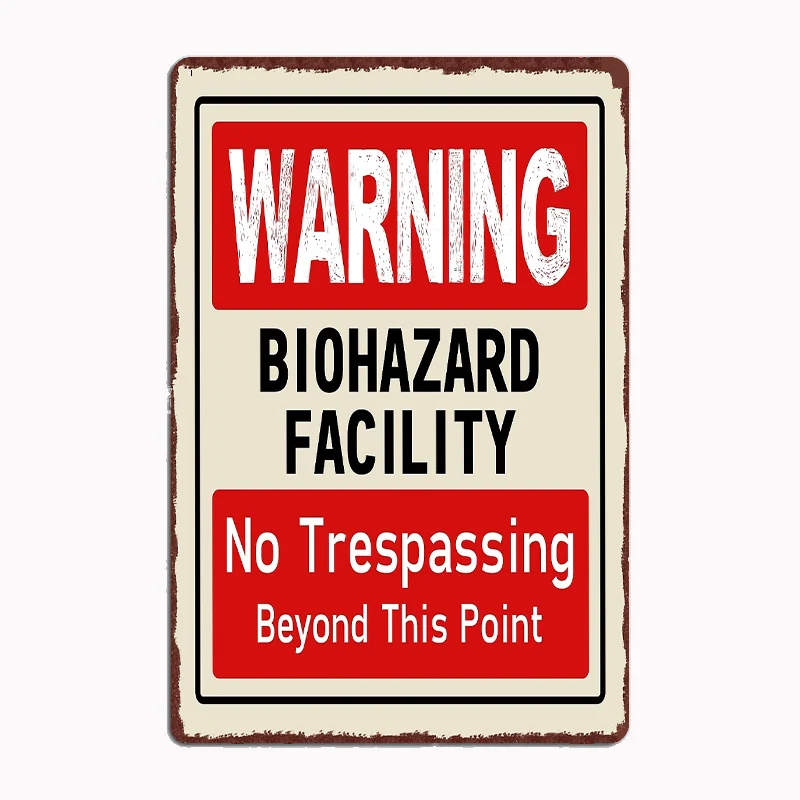 Biohazard Facility Sign Posters Metal Sign Custom Garage indoor Wall Room Decor Tin Vintage Home Decor