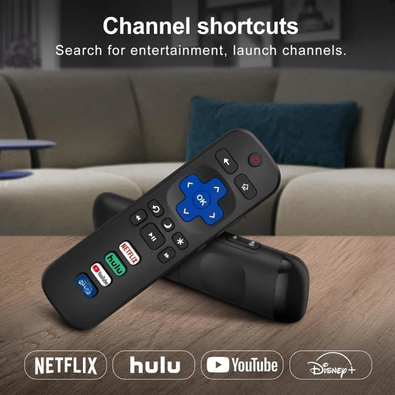 Replace remote control compatible with TCL/Hisense/An/Sharp/Element/Westinghouse/Philips, etc. Only applicable to Roku smart TV