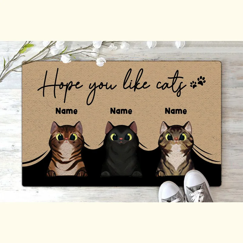 พรมเช็ดเท้าสำหรับสัตว์เลี้ยงแบบกำหนดเอง สำหรับใช้งานกลางแจ้ง กันน้ำ พร้อมรูปภาพสัตว์เลี้ยง ข้อความ และชื่อ วัสดุคุณภาพสูง ทนทาน ทำความสะอาดง่าย ดูดซับน้ำได้ดี สำหรับใช้ในบ้าน