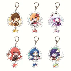 Anime Ge Impact Project Acrylic Keychain For Bag Pendant JEAN AMBER LISA Figure Character KeyRing Gifts Jewelry Accessories