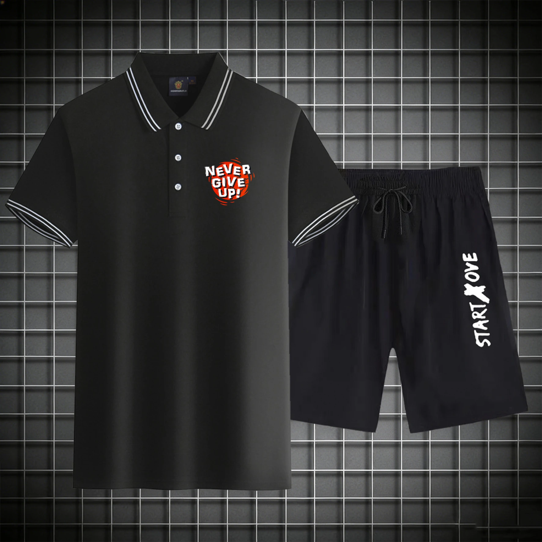 

men's Polos sets 2026 Summer Short sleeve Polyester sets for men men's Tracksuit set sweat suit Printed clothing set Graphic