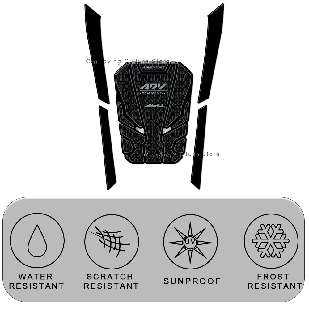 สติกเกอร์ป้องกันกันน้ำสติกเกอร์เท้ารถจักรยานยนต์อุโมงค์บอร์ดสติ๊กเกอร์3D สติกเกอร์เรซิ่นอีพ็อกซี่สำหรับ ADV 350 2022 2023