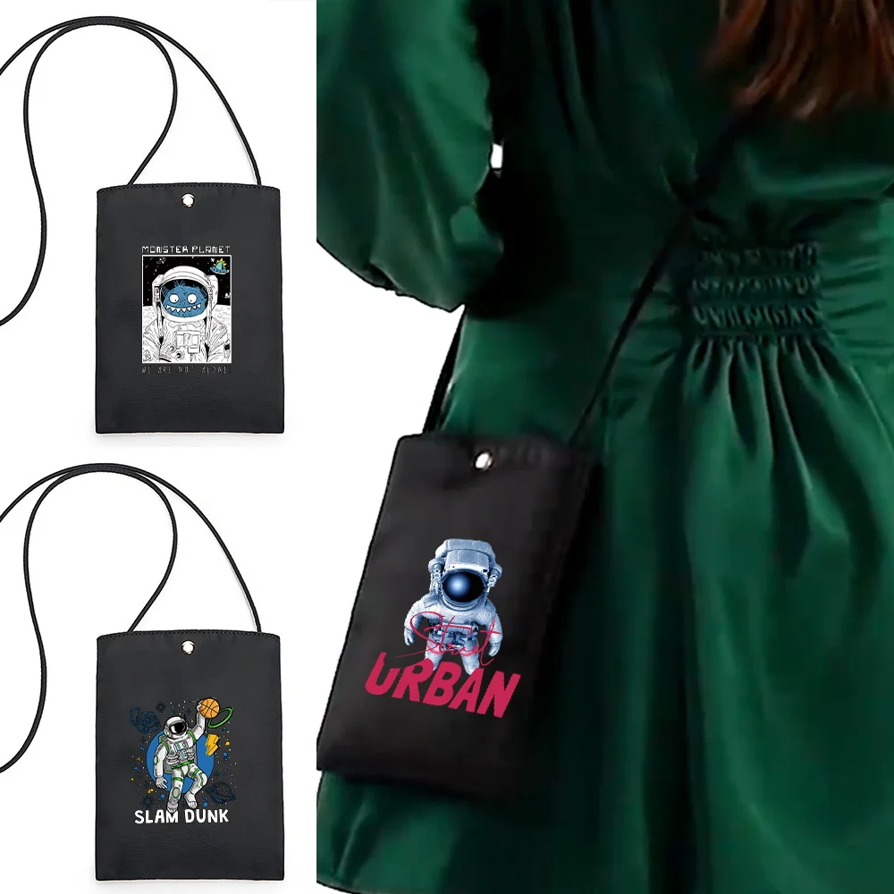 

Simple Shopping Mobile Phone Bags Women Small Elegant Shoulder Purse Commute CrossBody Bag Astronaut Pattern Versatile Wallet