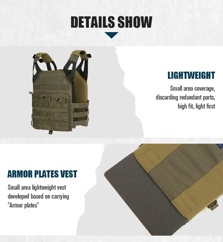 Emersongear Plattenträger Jagdweste Schutzausrüstung Körperschutz Rüstung Airsoft Jagd Outdoor-Sport Nylon – Detail 3