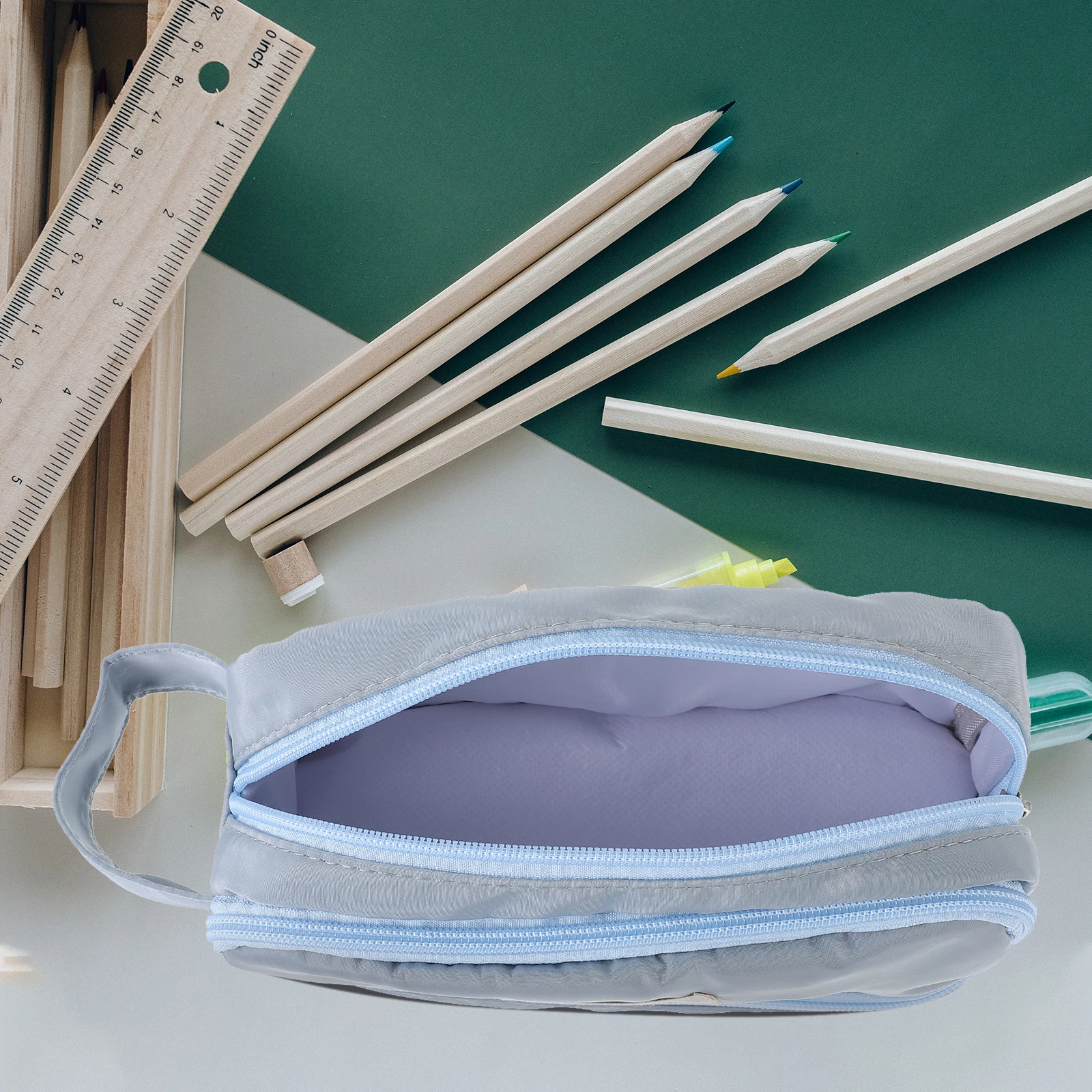 

Pencil Case and Kids Bag Fabric Pouch with Zipper for School Large Capacity Student
